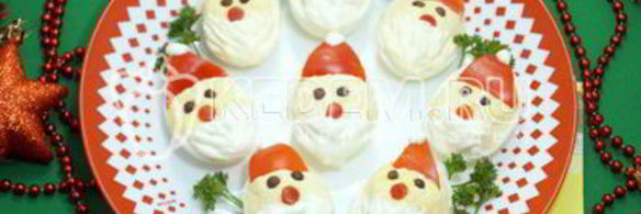 фаршированные яйца дед мороз