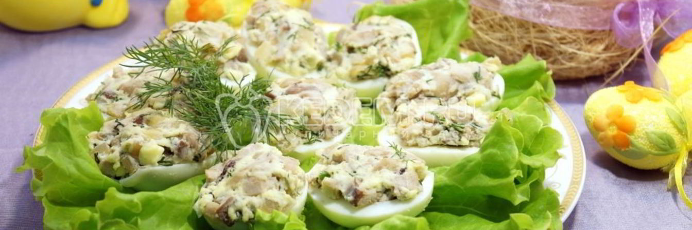 Яйца фаршированные грибами