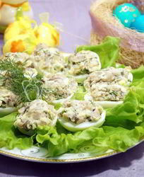 Яйца фаршированные грибами