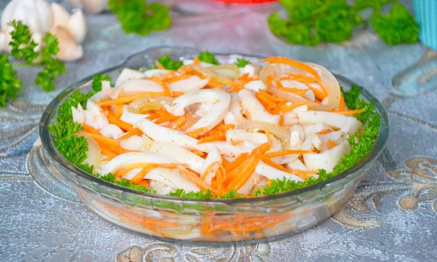 Рецепт кальмаров по-корейски с морковью маринованные