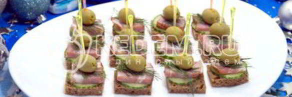 канапе с бужениной