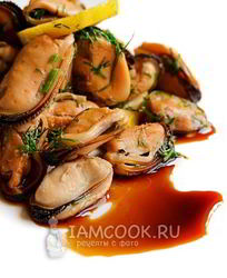 Мидии маринованные с соевым соусом