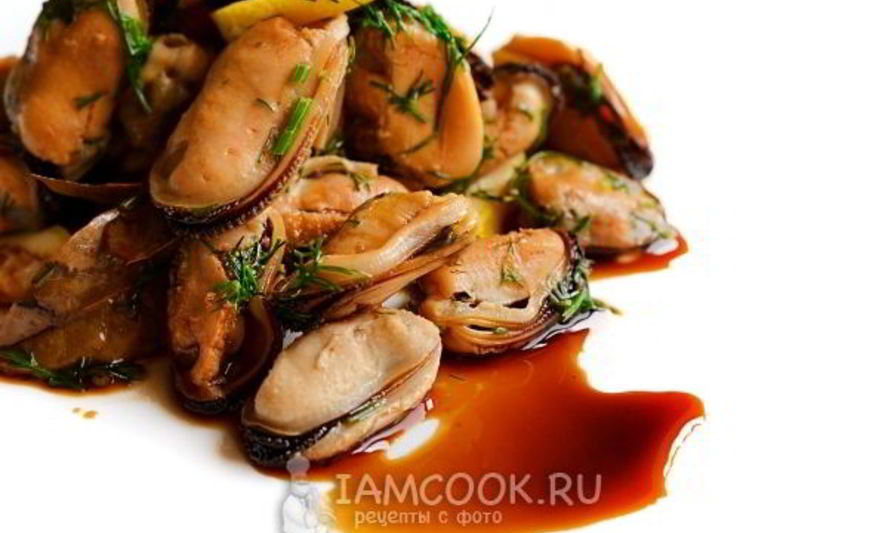 Рецепт мидий маринованных с соевым соусом
