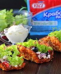 Морковные такос с крабовым салатом