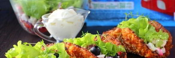 морковные такос с крабовым салатом