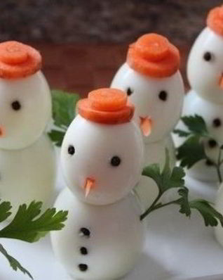 Новогодняя закуска Снеговик