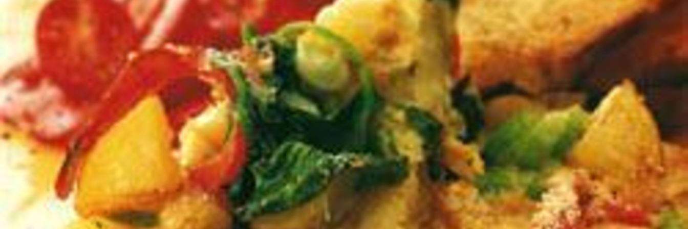 Фриттата из картофеля со шпинатом