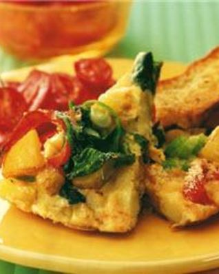 Фриттата из картофеля со шпинатом