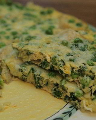 Фриттата с артишоками и зеленым горошком