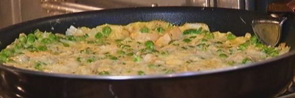 фриттата с артишоками и зеленым горошком