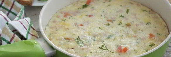 фриттата с копченой куринной грудкой и рисом