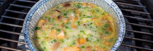 фриттата с лисичками на гриле