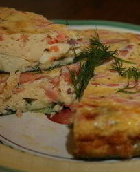 Фриттата с семгой, укропом и сыром