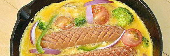 фриттата с сосисками и овощами