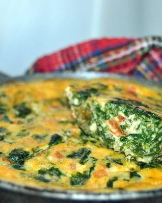 Фриттата с сыром и шпинатом