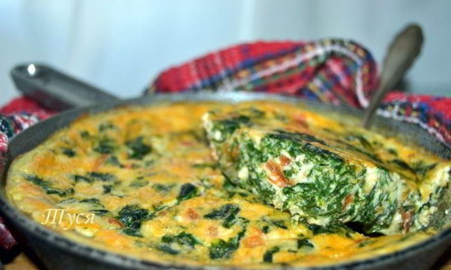 Рецепт фриттаты с сыром и шпинатом