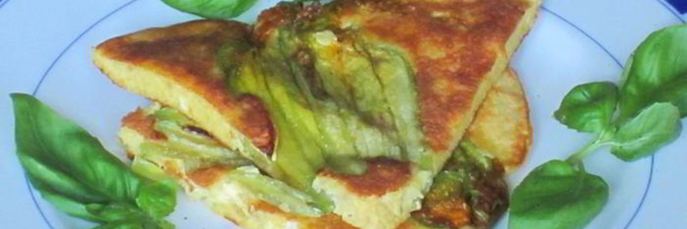 Фриттата с цветками цукини