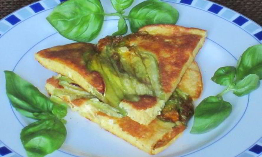 Рецепт фриттаты с цветками цукини