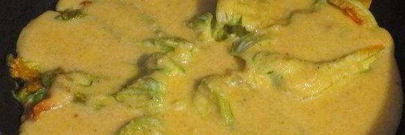 фриттата с цветками цукини