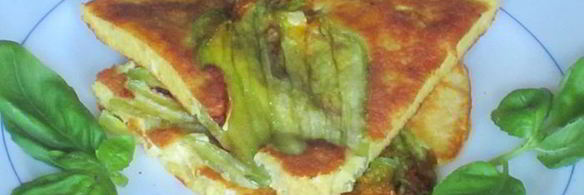 фриттата с цветками цукини