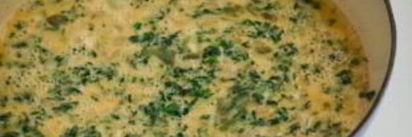 фриттата с ветчиной, шпинатом и сыром