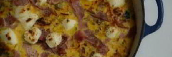 фриттата с ветчиной, шпинатом и сыром