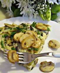 Грибная фриттата с картофелем и луком-пореем