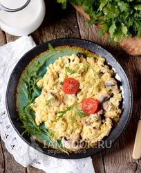 Омлет на кефире на сковороде