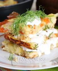 Омлет с картошкой на сковороде