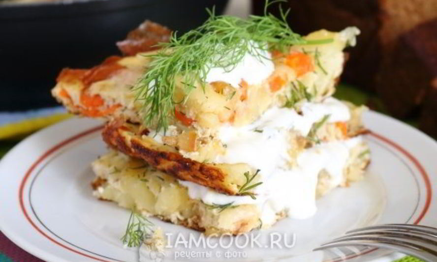 Рецепт омлета с картошкой на сковороде