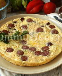 Омлет с колбасками в мультиварке