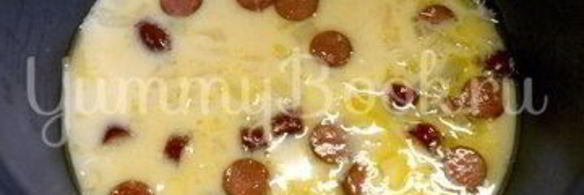 омлет с колбасками в мультиварке