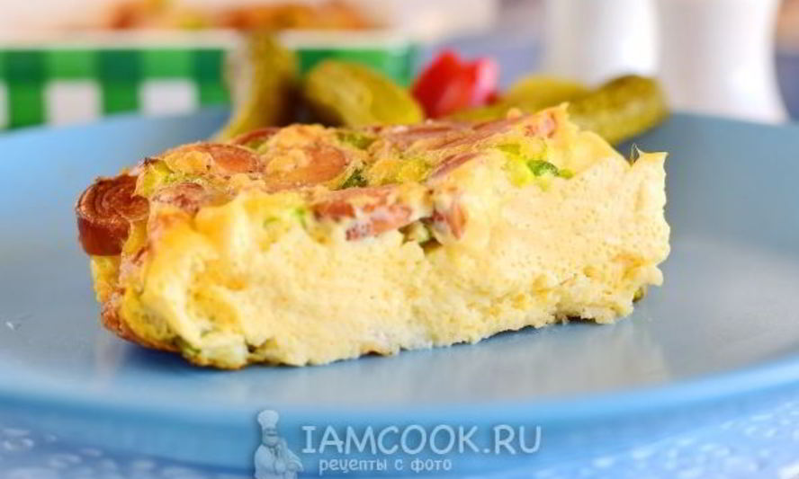 Рецепт омлета с колбасой в духовке