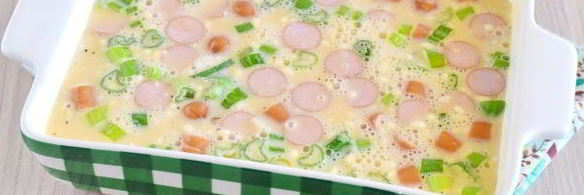 омлет с колбасой в духовке