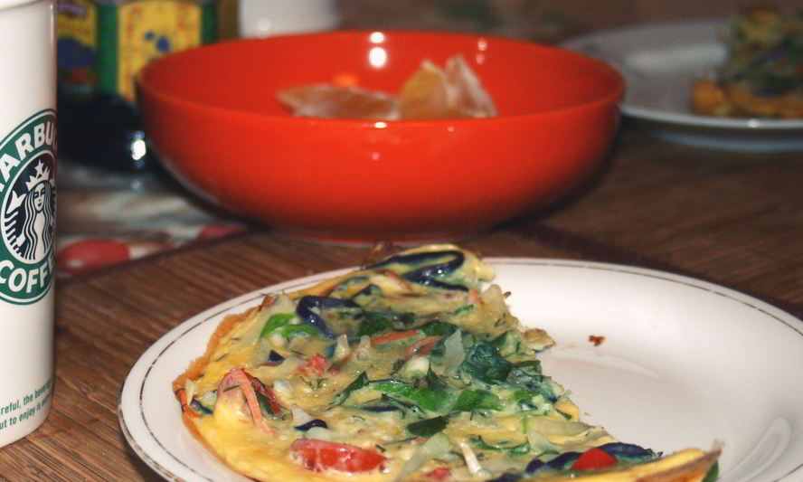 Рецепт омлета с морковью, болгарским перцем и луком