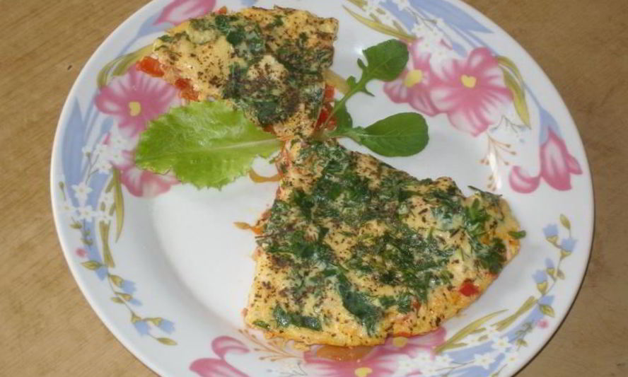 Рецепт омлета с овощами и сыром