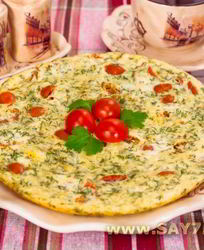 Омлет с помидорами и картофелем