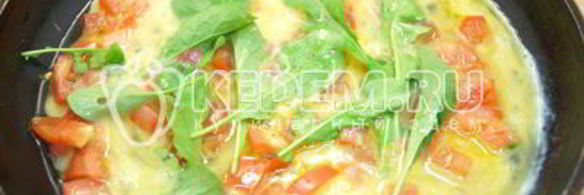 омлет с помидорами и рукколой алонзо