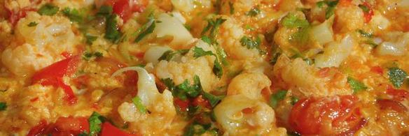 омлет с помидорами и цветной капустой