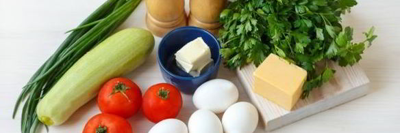 омлет с помидорами, кабачками и сыром в духовке