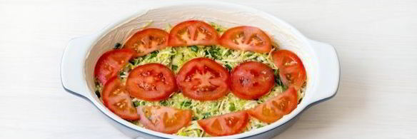 омлет с помидорами, кабачками и сыром в духовке