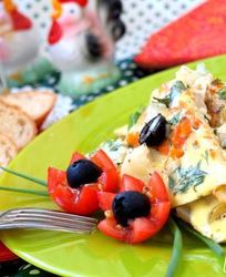 Омлет с цветной капустой по-средиземноморски