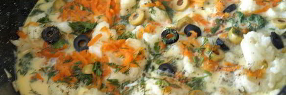 омлет с цветной капустой по-средиземноморски