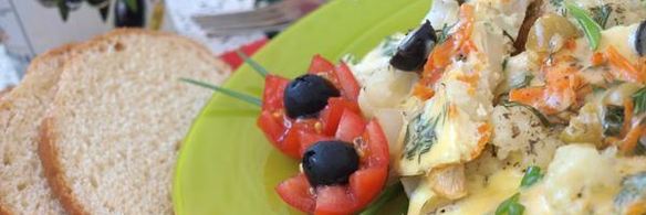 омлет с цветной капустой по-средиземноморски