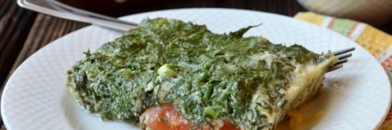 Омлет с творогом и укропом
