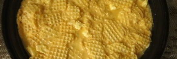 омлет с вафельными коржами в микроволновке