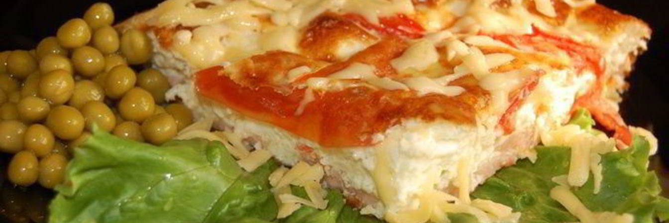 Омлет с ветчиной и помидорами