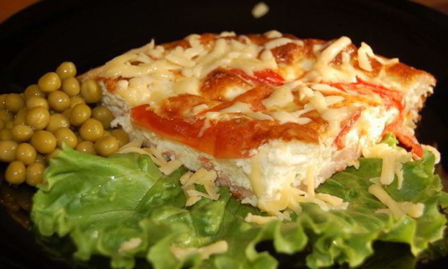 Рецепт омлета с ветчиной и помидорами