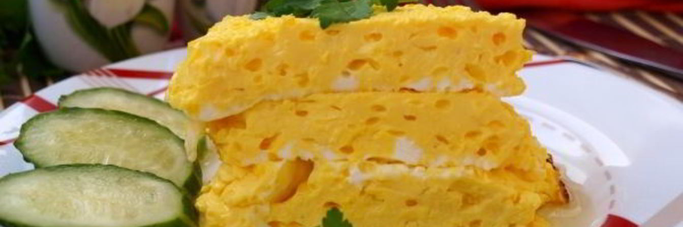 Пышный омлет в духовке