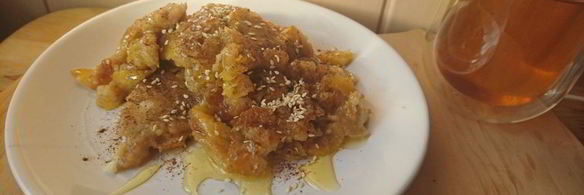 сладкий омлет с яблоком